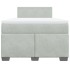 Cama box spring con colchón terciopelo gris claro 120x190