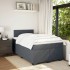 Cama box spring con colchón terciopelo gris oscuro 120x190