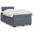 Cama box spring con colchón terciopelo gris oscuro 120x190