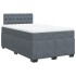 Cama box spring con colchón terciopelo gris oscuro 120x190