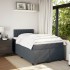 Cama box spring con colchón terciopelo gris oscuro 120x190