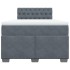 Cama box spring con colchón terciopelo gris oscuro 120x190