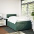 Cama box spring con colchón terciopelo verde oscuro 120x190