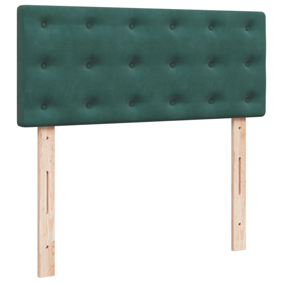 Cama box spring con colchón terciopelo verde oscuro 120x190
