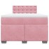 Cama box spring con colchón terciopelo rosa 120x200