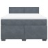 Cama box spring con colchón terciopelo gris oscuro 140x190