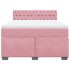 Cama box spring con colchón terciopelo rosa 140x190