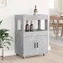 Carrito de bar madera de ingeniería gris hormigón 60x39,5x89