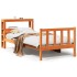 Estructura cama con cabecero madera pino marrón cera 90x190