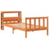 Estructura cama con cabecero madera pino marrón cera 90x190