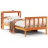 Estructura cama con cabecero madera pino marrón cera 100x200