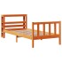 Estructura cama con cabecero madera pino marrón cera 100x200