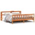 Estructura cama con cabecero madera pino marrón cera 180x200