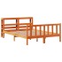 Estructura cama con cabecero madera pino marrón cera 150x200