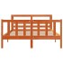 Estructura cama con cabecero madera pino marrón cera 150x200