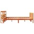 Estructura cama con cabecero madera pino marrón cera 150x200