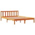 Estructura cama con cabecero madera pino marrón cera 150x200