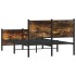Estructura de cama sin colchón metal roble ahumado 120x190