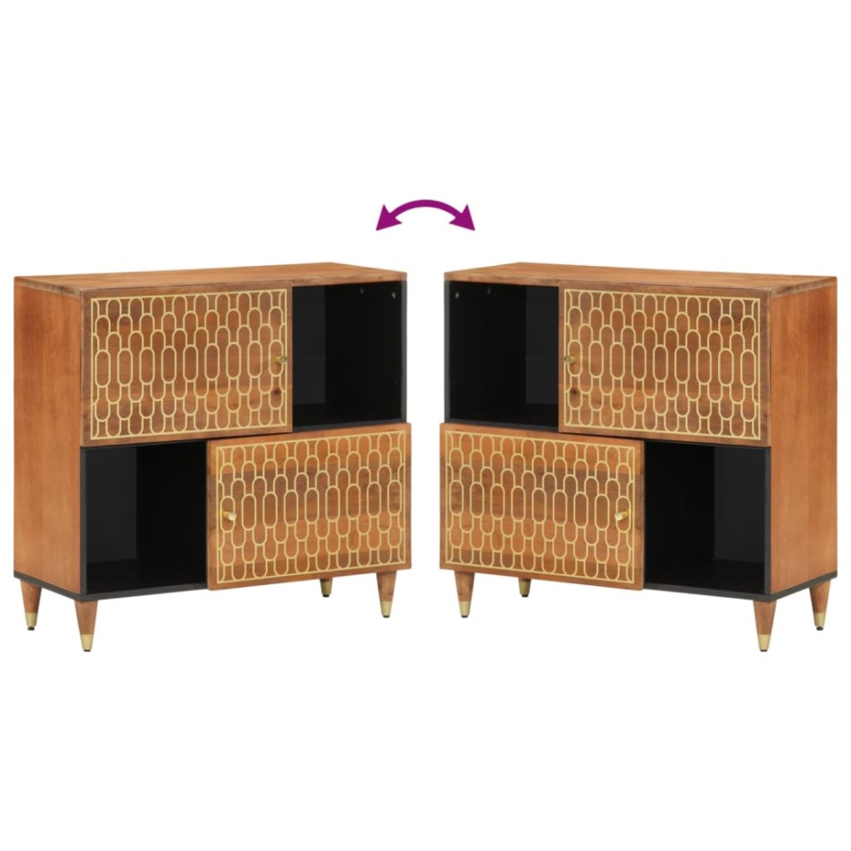 Armario auxiliar madera maciza de mango 80x33x75