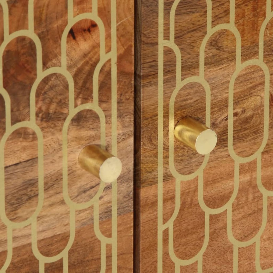 Mesa de centro de madera maciza de mango 80x50x40