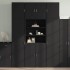 Aparador alto madera de ingeniería negro 80x42,5x249