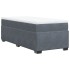Cama box spring con colchón terciopelo gris oscuro 100x200
