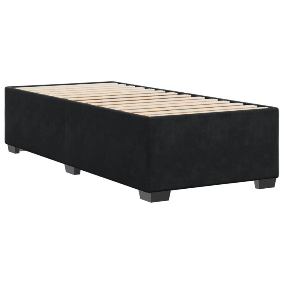 Estructura de cama sin colchón terciopelo negro 90x190