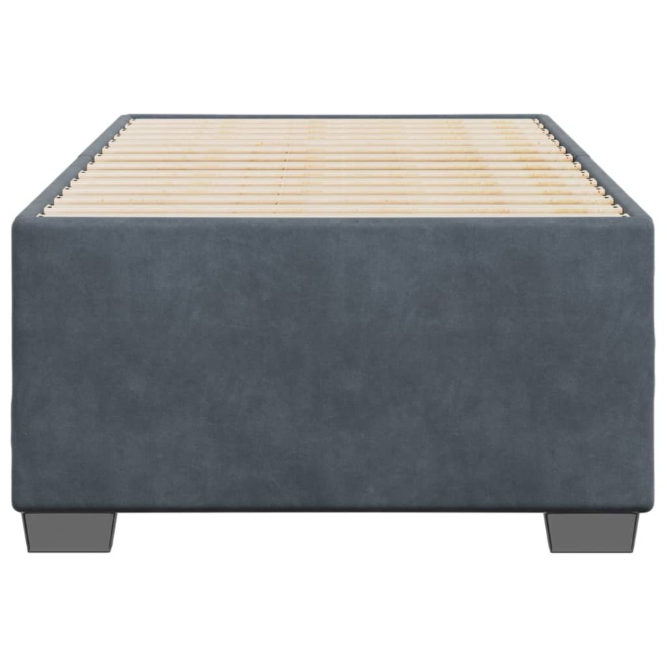 Estructura de cama sin colchón terciopelo gris oscuro 90x200