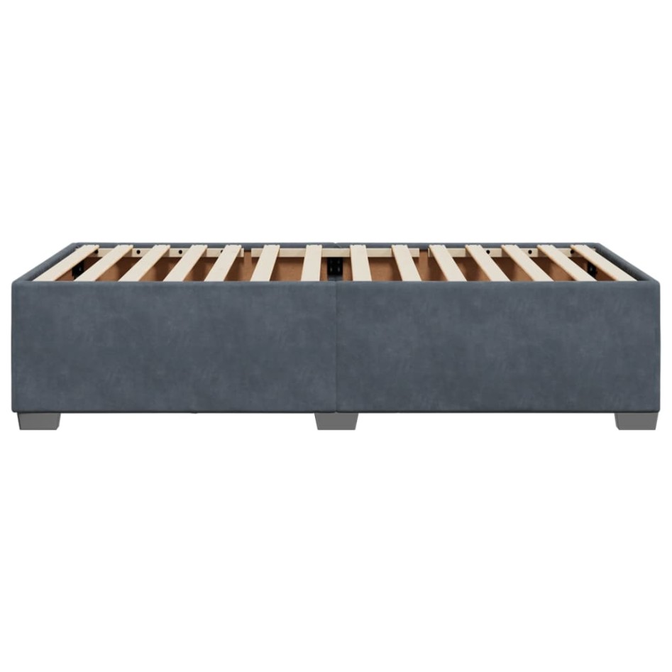 Estructura de cama sin colchón terciopelo gris oscuro 90x200
