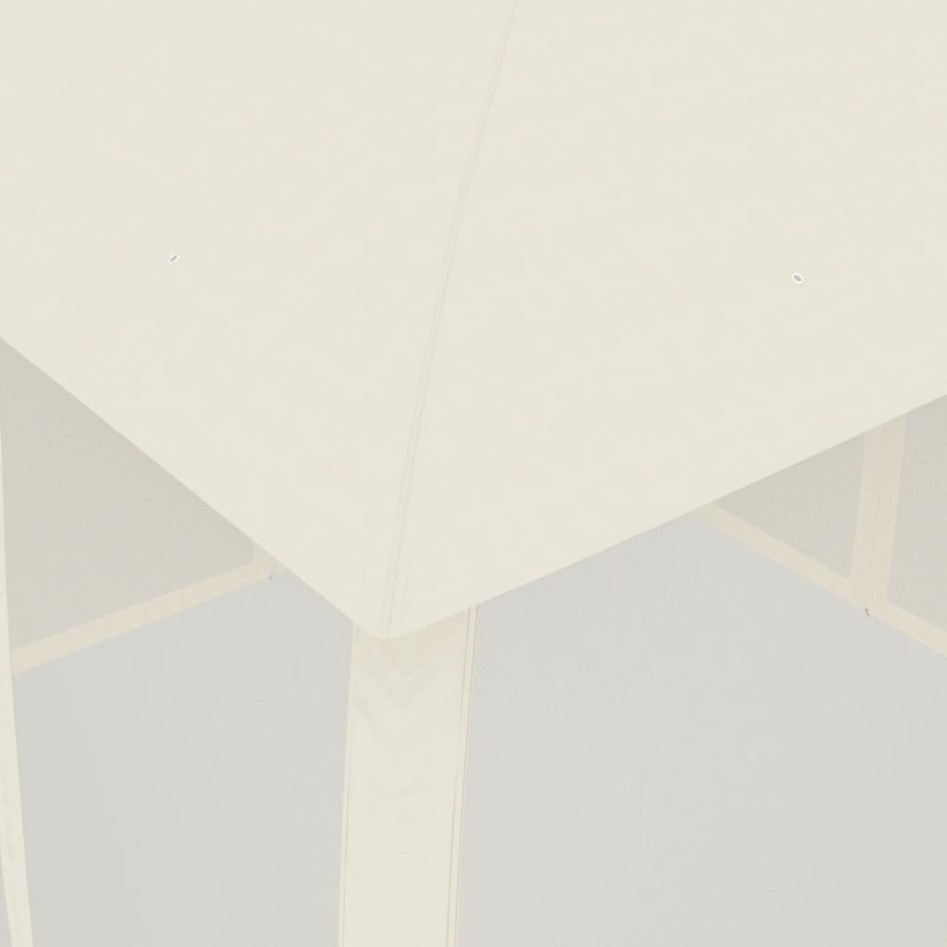 Cenador de doble techo paredes de malla acero crema 2,93x2,93