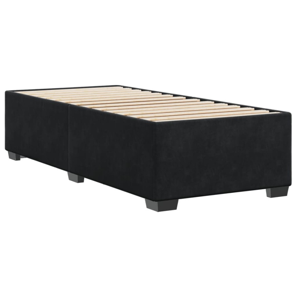 Estructura de cama sin colchón terciopelo negro 100x200