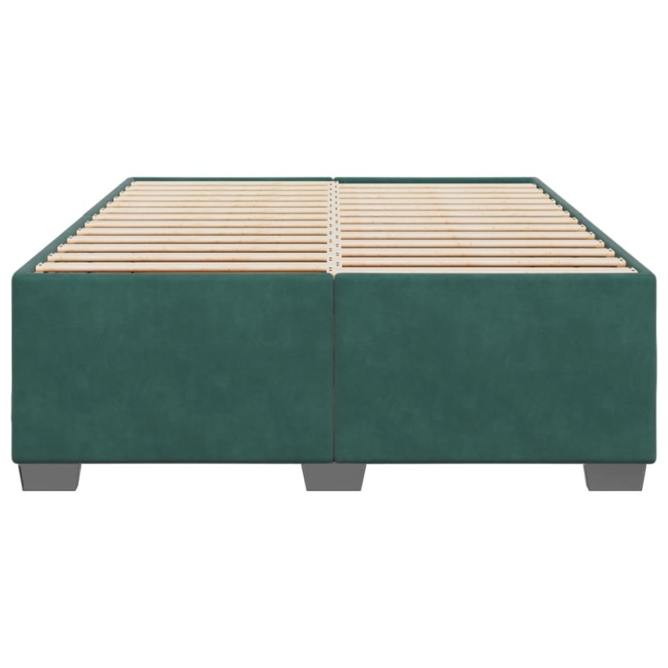 Estructura cama sin colchón terciopelo verde oscuro 140x190