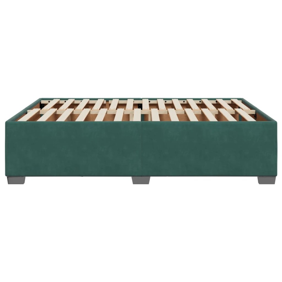Estructura cama sin colchón terciopelo verde oscuro 140x190