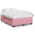 Estructura de cama sin colchón terciopelo rosa 140x190