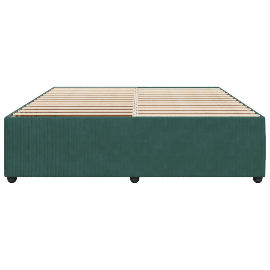 Estructura cama sin colchón terciopelo verde oscuro 180x200