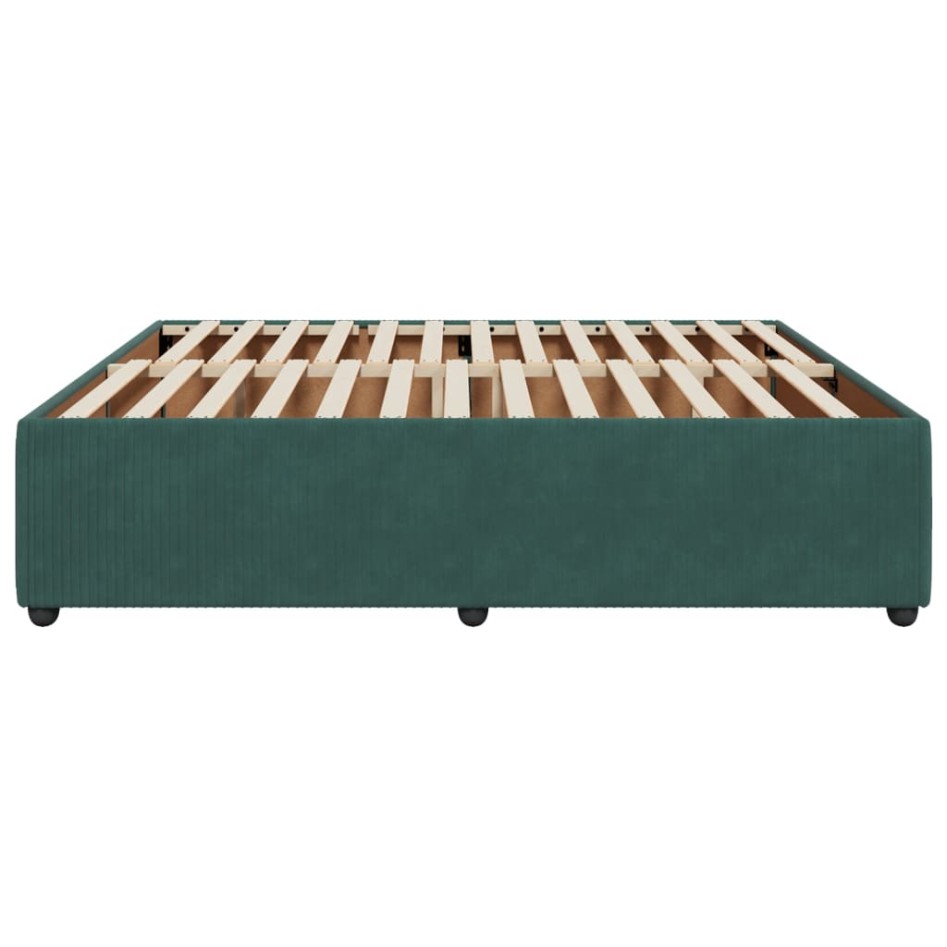 Estructura cama sin colchón terciopelo verde oscuro 180x200