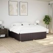 Cama sin colchón tela marrón oscuro 200x200 cm