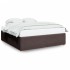 Cama sin colchón tela marrón oscuro 200x200