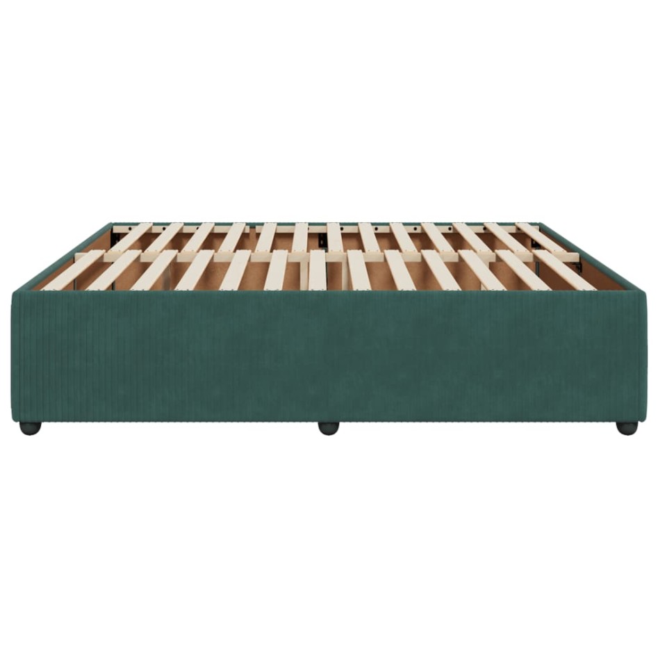 Estructura cama sin colchón terciopelo verde oscuro 200x200