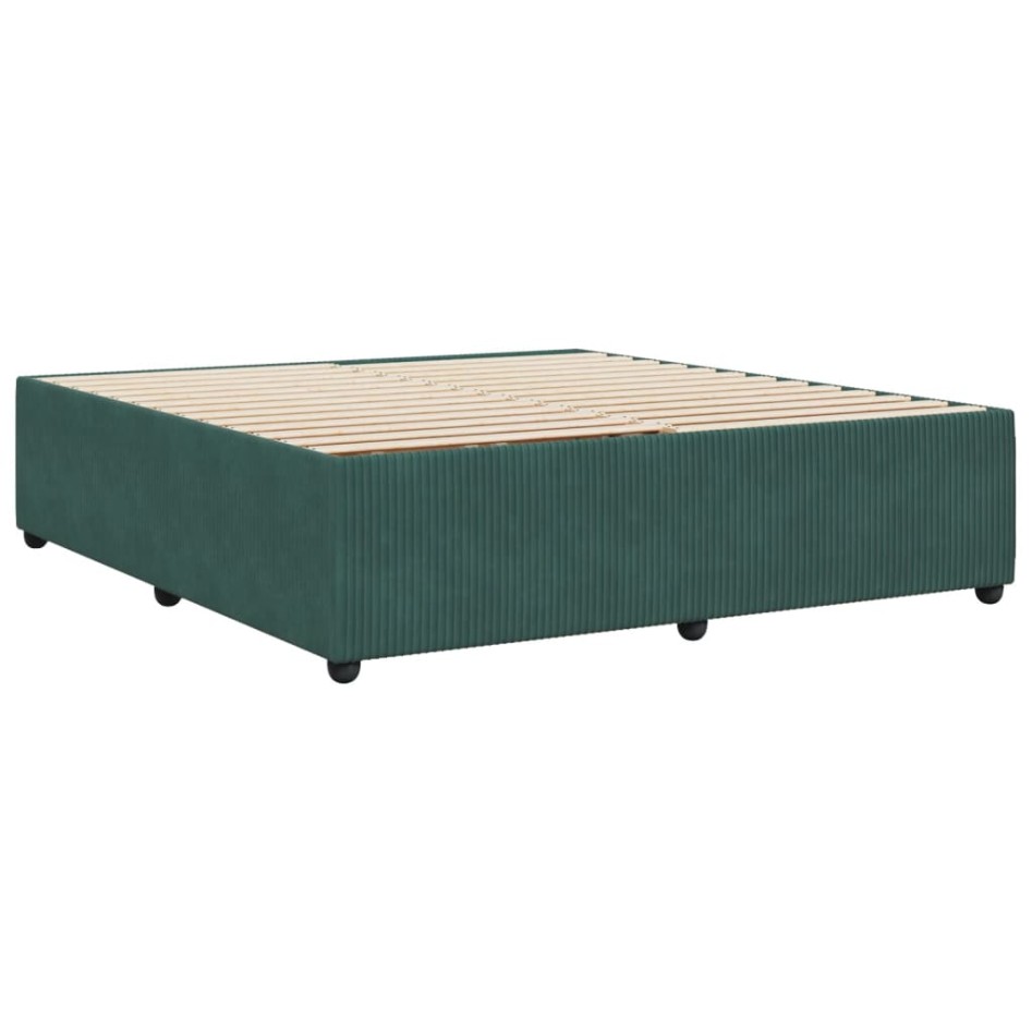Estructura cama sin colchón terciopelo verde oscuro 200x200