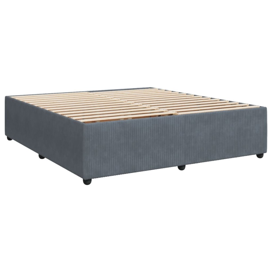 Estructura cama sin colchón terciopelo gris oscuro 200x200