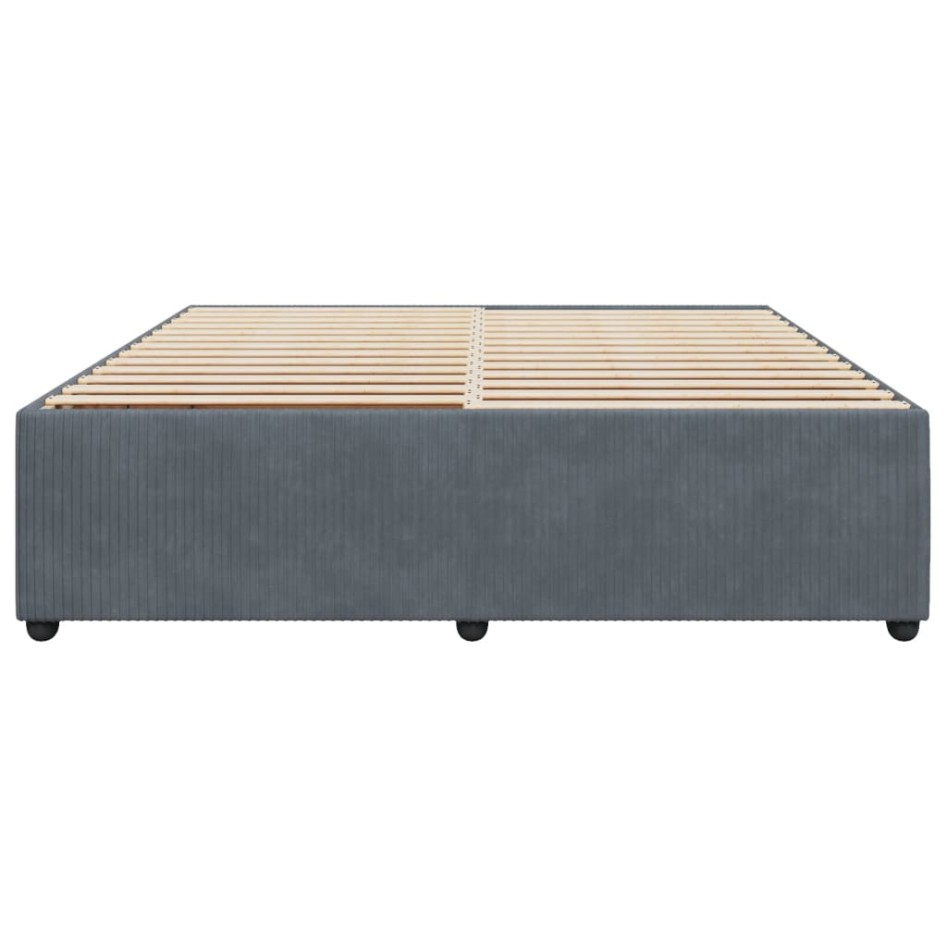 Estructura cama sin colchón terciopelo gris oscuro 200x200