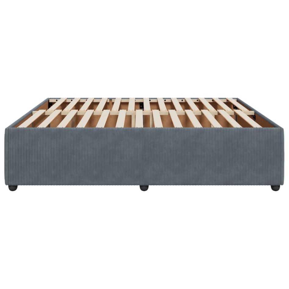 Estructura cama sin colchón terciopelo gris oscuro 200x200