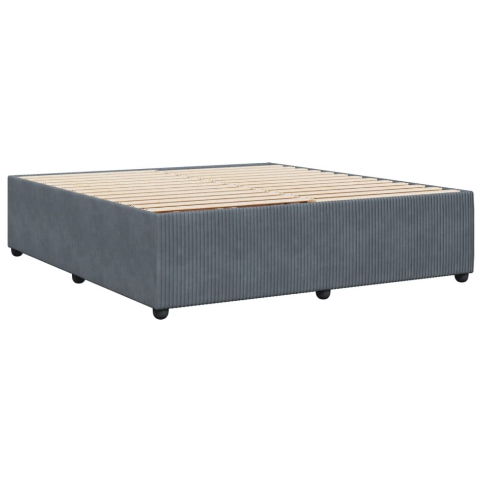 Estructura cama sin colchón terciopelo gris oscuro 200x200