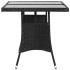 Mesa de jardín 140x80x74 cm ratán sintético