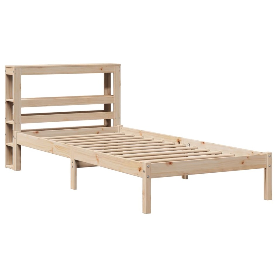 Estructura de cama sin colchón madera maciza de pino 90x200