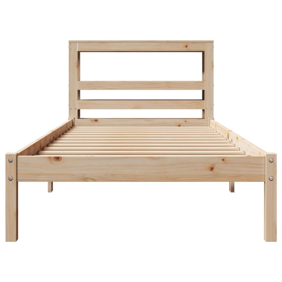 Estructura de cama sin colchón madera maciza de pino 90x200