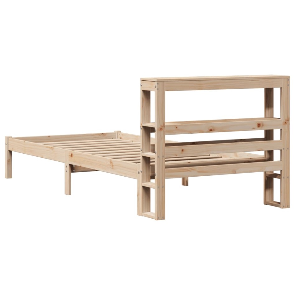 Estructura de cama sin colchón madera maciza de pino 90x200