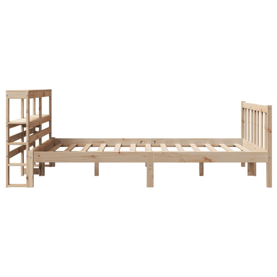 Estructura de cama sin colchón madera de pino blanco 150x200