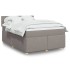 Cama box spring con colchón tela gris taupe 140x190